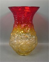 Vintage Imperial Amberina Poppy Show Flared Vase