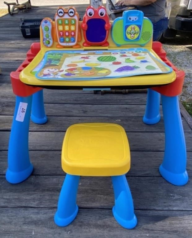 Child's Vtech Educational Desk & Stool