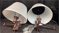 Pair of Swing Arm Wall Lamps & Shades