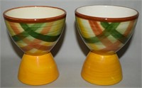 (2) Metlox Vernonware Homespun Egg Cups 3.5t