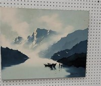 picture on canvas ships mountain scene