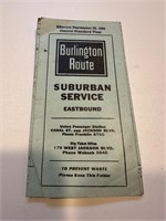 Burlington route suburban service timetable 1938
