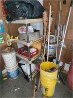 Assorted Tools, Supplies, Shelves, and much more!