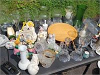 Asst. Vases, Figurines, Candleholders, Glassware +