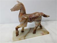 MARBLE ONYX HORSE STATUE