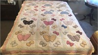 Vintage handmade butterfly  quilt