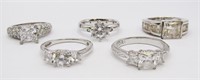 (5) LARGE STONE ENGAGEMENT RINGS