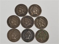 8 Indian Head Penny Coins