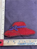 Beaded red hat coin purse