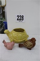 Ceramic Turtle Planter & Miscellaneous