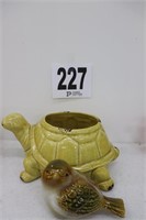 Ceramic Turtle Planter & Miscellaneous