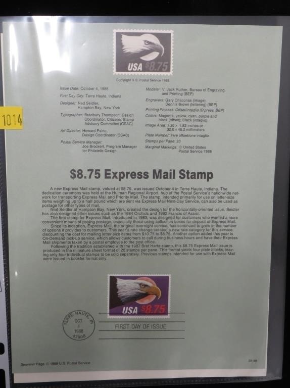 SP 837, Souvenir Page w/ stamps 2394, CV $20 (CV