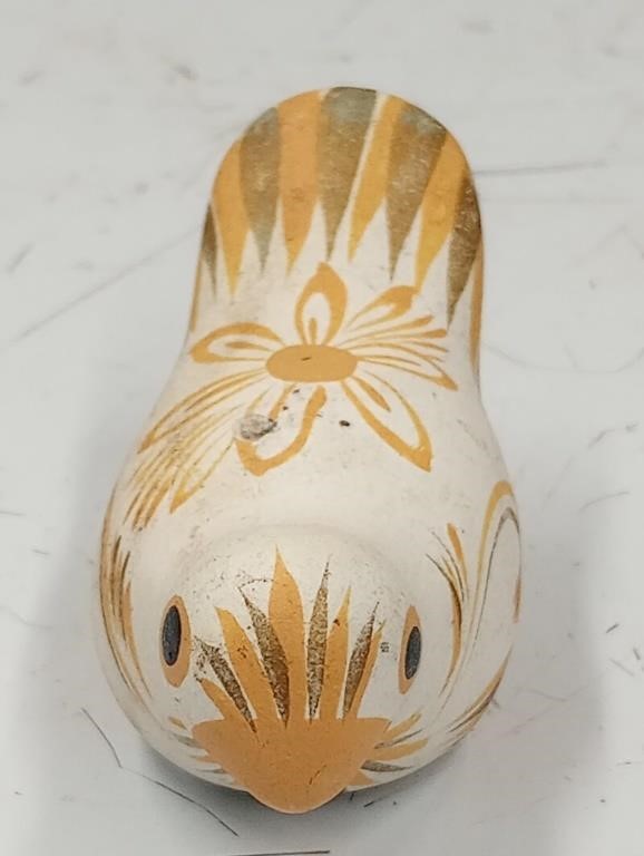 Vintage Tonala bird figurine hand painted