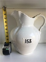 White Ceramic Flower Design Water Vase With
