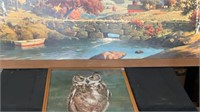 Wall art, 2 items in lot, Approximately 17x21 and
