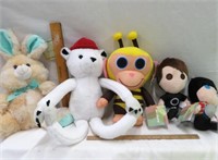 Stuffies-5-rabbit-bear-plushies-bumble bee monkey
