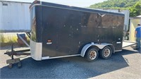 14x7 ft box trailer with exterior damage