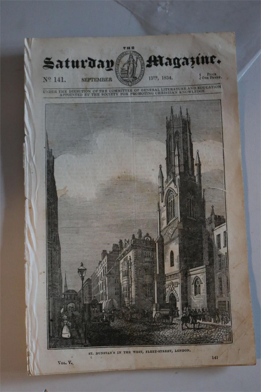 September 13th, 1834 The Saturday Magazine