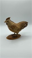8" Wooden Rooster Statue