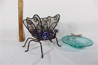 Butterfly metal and glass with metal butterfly