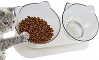 New- Fekuar Double Cat Bowl 15°Tilted Platform