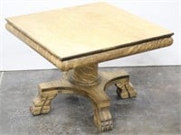 Antique Claw Foot Oak Parlor Table