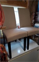 Pair of cloth beige chairs- sturdy