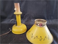 VTG Mustard Yellow Toleware Lamp