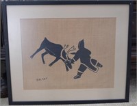 Kalvak Eskimo Hunter Silk Screen - Framed