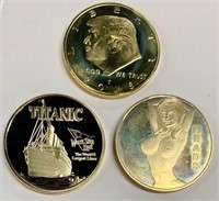 3 Collectible Rounds- Trump-Titanic-Heads & Tails
