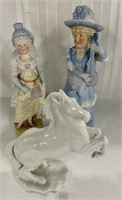 3 Collectible Figurines - 2 Ladies - Horse
