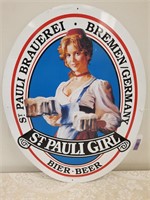 Metal St. Pauli Girl Beer sign