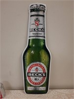 Metal Beck's Beer sign