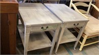 One pair of refinished shabby chic mid-century