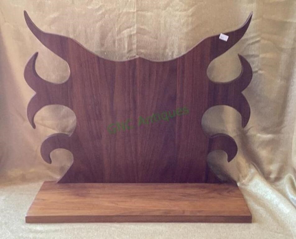 Solid wood tribal style wall shelf measures 20