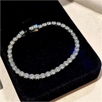 Zircon Sterling Silver Women's Bracelet - 17cm - 9