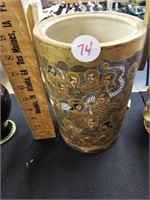 Japanese Satsuma Vase w/ Gold Accents