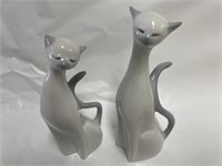 Siamese porcelain cat figurines