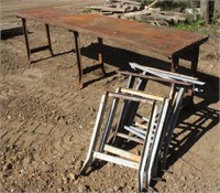 Work Bench w/ Extra Legs, Approx 10Ft X 30"