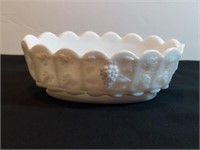 Westmoreland Oval Nut Bowl Opal Milk Glass