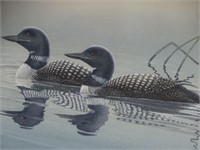 A.S.Y. CHAU Loons Watercolor Painting