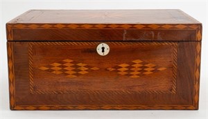 Starburst Parquetry Inlaid Hinged Jewelry Box