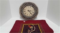 WALL CLOCK + EMBROIDERED TABLE RUNNER