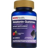 CVS Health Melatonin 1 MG Gummies, Natural Berry,