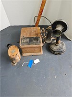 Antique telephone and pulley