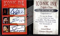 P Lionel M Cristiano Ronaldo Iconic Ink facsimile