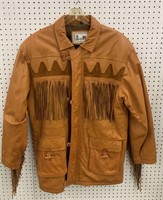 Excelled Leather Jacket With Fringe