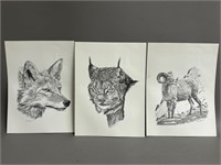 Trio of Signed Hap Wilson Pen and Ink Drawings