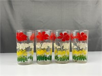 Vintage floral juice glasses