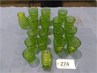 Federal Green Yorktown Glassware